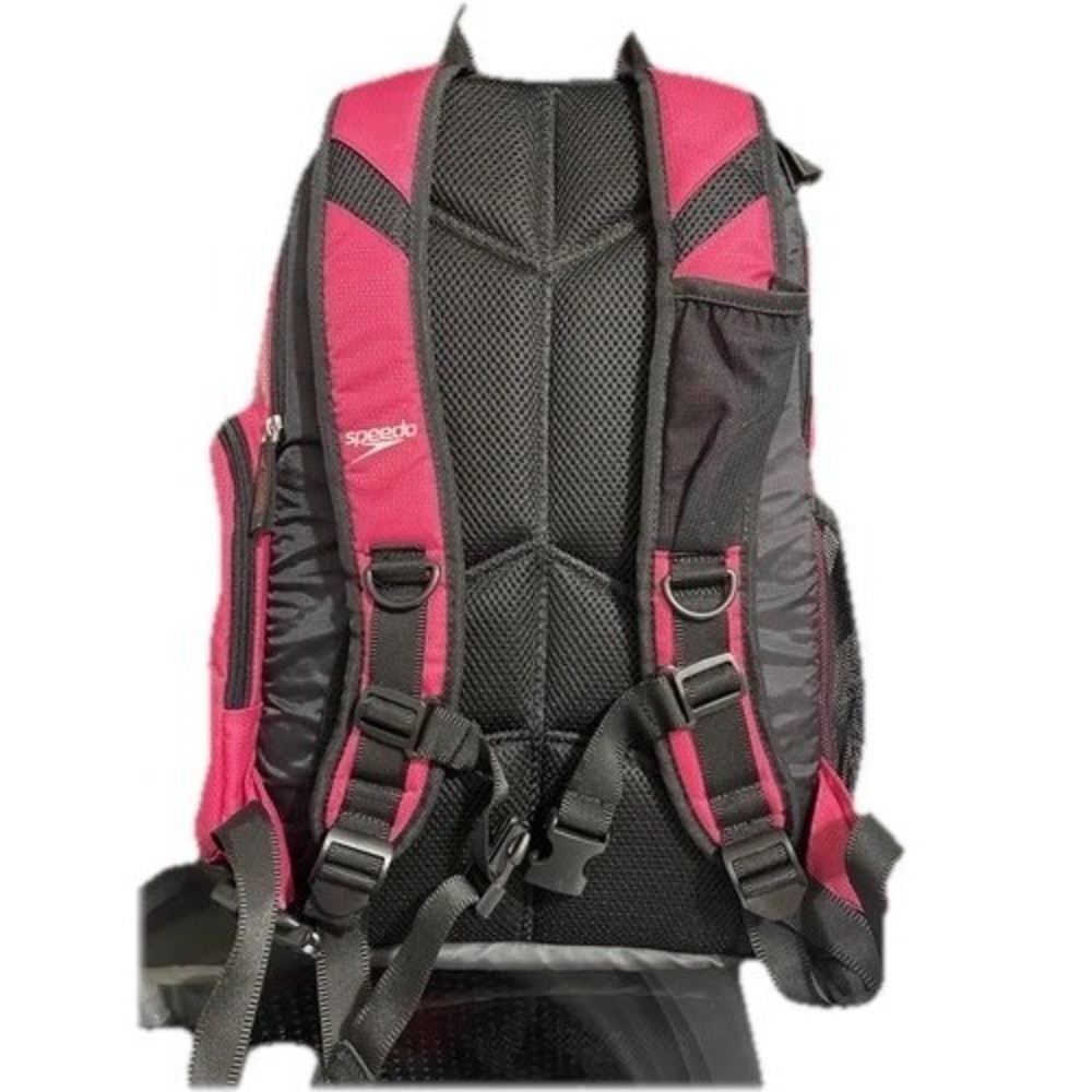 Speedo Teamster Backpack 25L Pink Colorful Waterproof Wet Swimming Bag Roomy - Picture 3 of 3